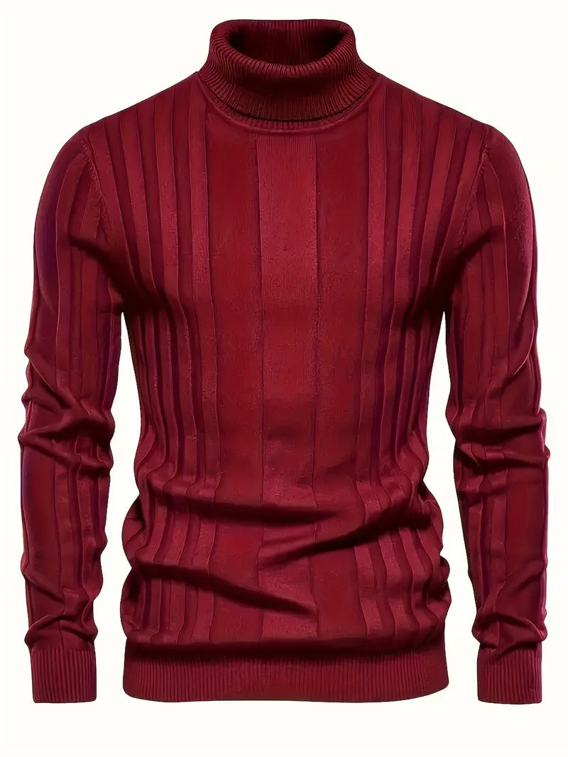Men’s Ribbed Panel Turtleneck Sweater