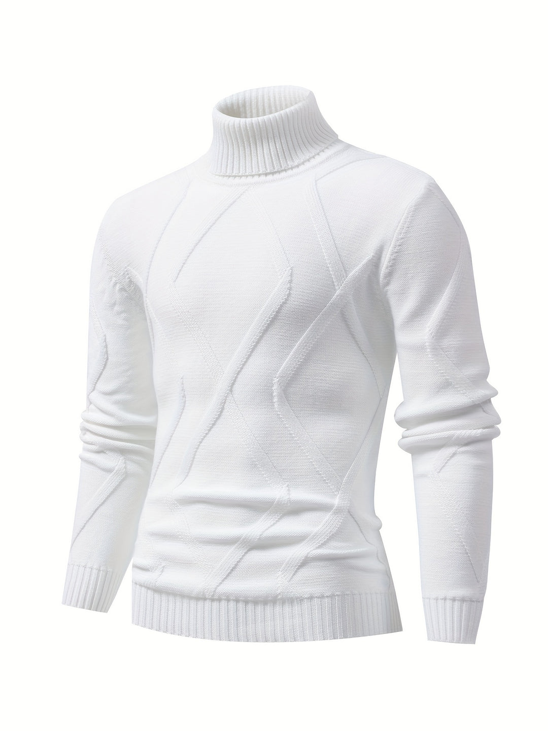 Men’s Geometric Knit Turtleneck Sweater
