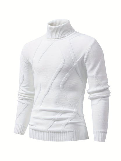 Men’s Geometric Knit Turtleneck Sweater