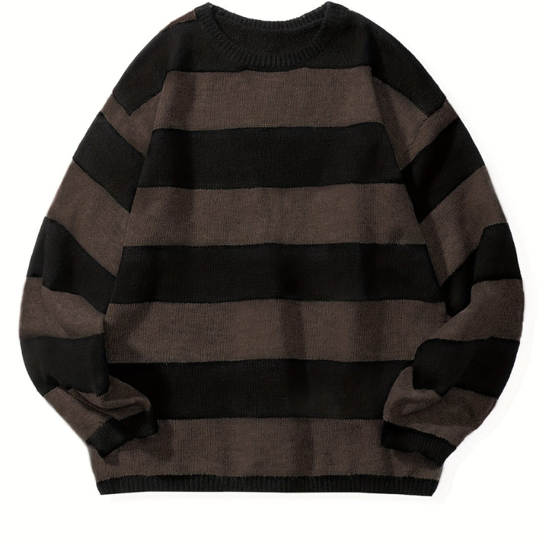 Men’s Oversized Block Stripe Knit Sweater