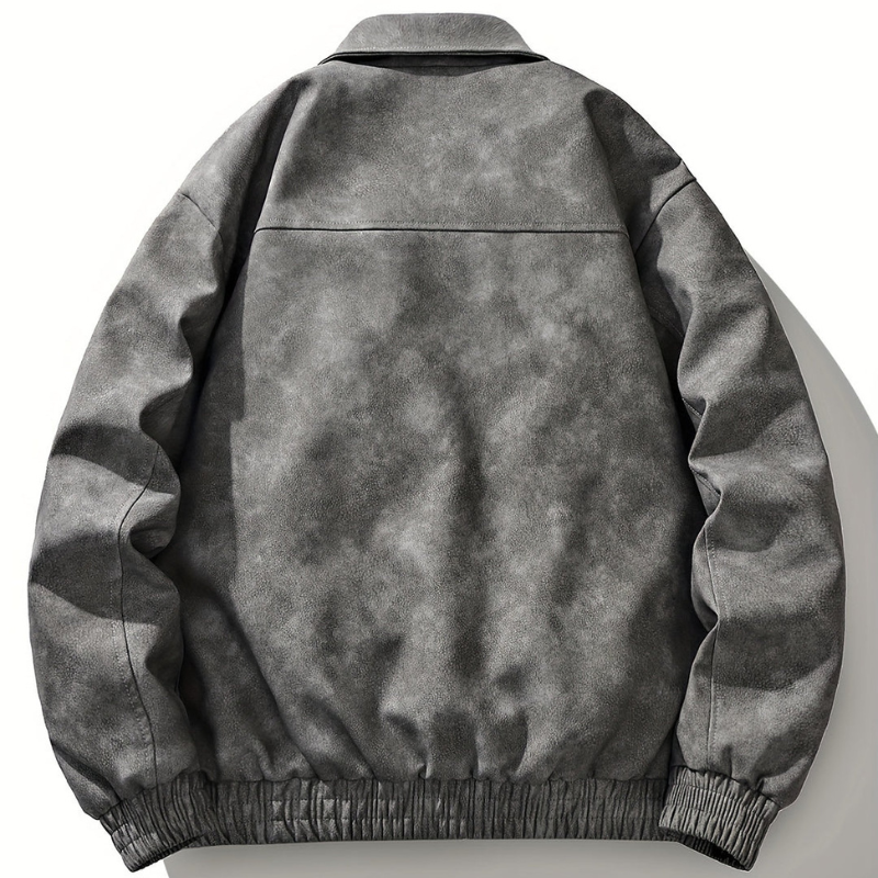 Cevori Vintage Zip & Pocket Design Bomber Jacket