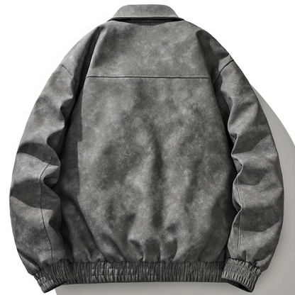 Cevori Vintage Zip & Pocket Design Bomber Jacket