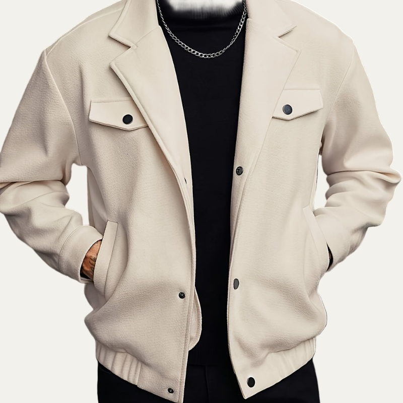 Men’s Button Front Lapel Bomber Jacket