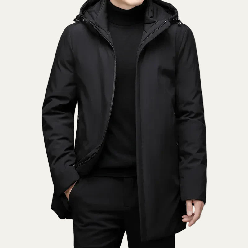 Men’s Sleek Mid Length Hooded Parka