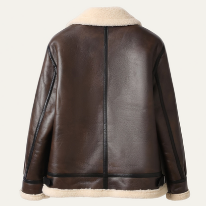 Men’s Shearling Flight Jacket with Fleece Collar