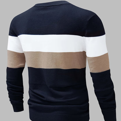 Men’s Color Block Chest Stripe Sweater