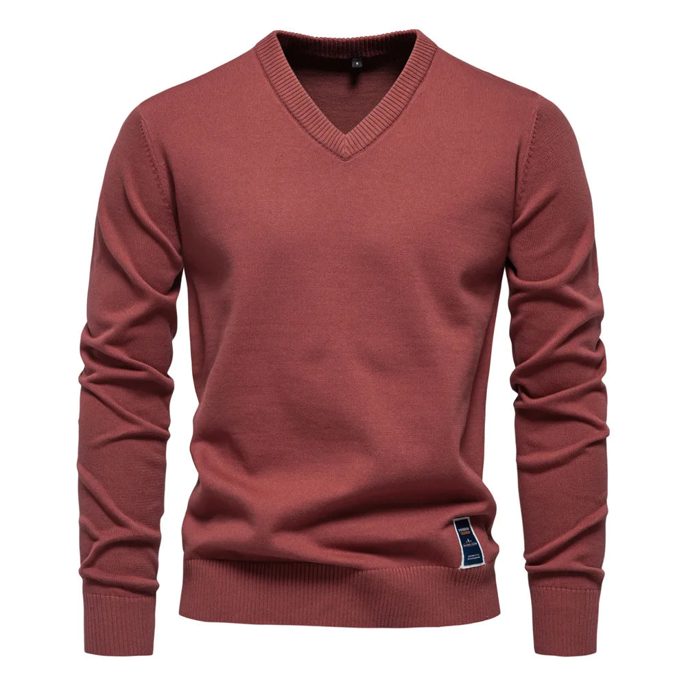 Men’s Classic Soft Ribbed V Neck Sweater