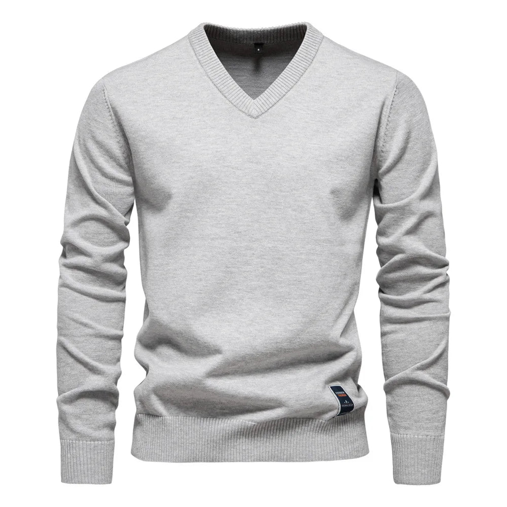 Men’s Classic Soft Ribbed V Neck Sweater