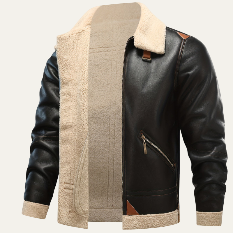 Men’s Shearling Collar Aviator Jacket