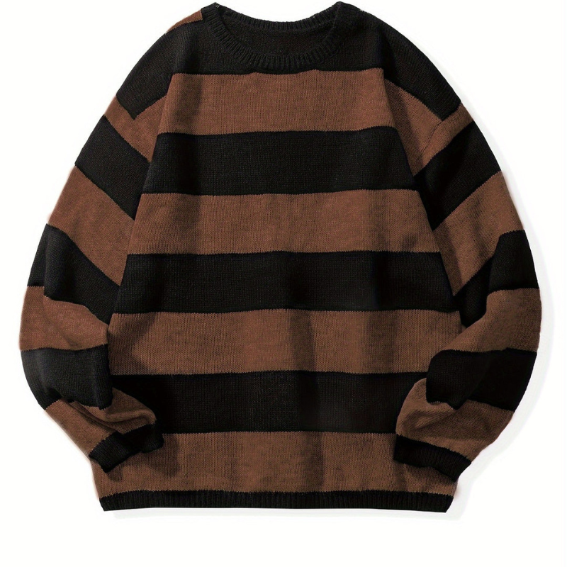 Men’s Oversized Block Stripe Knit Sweater