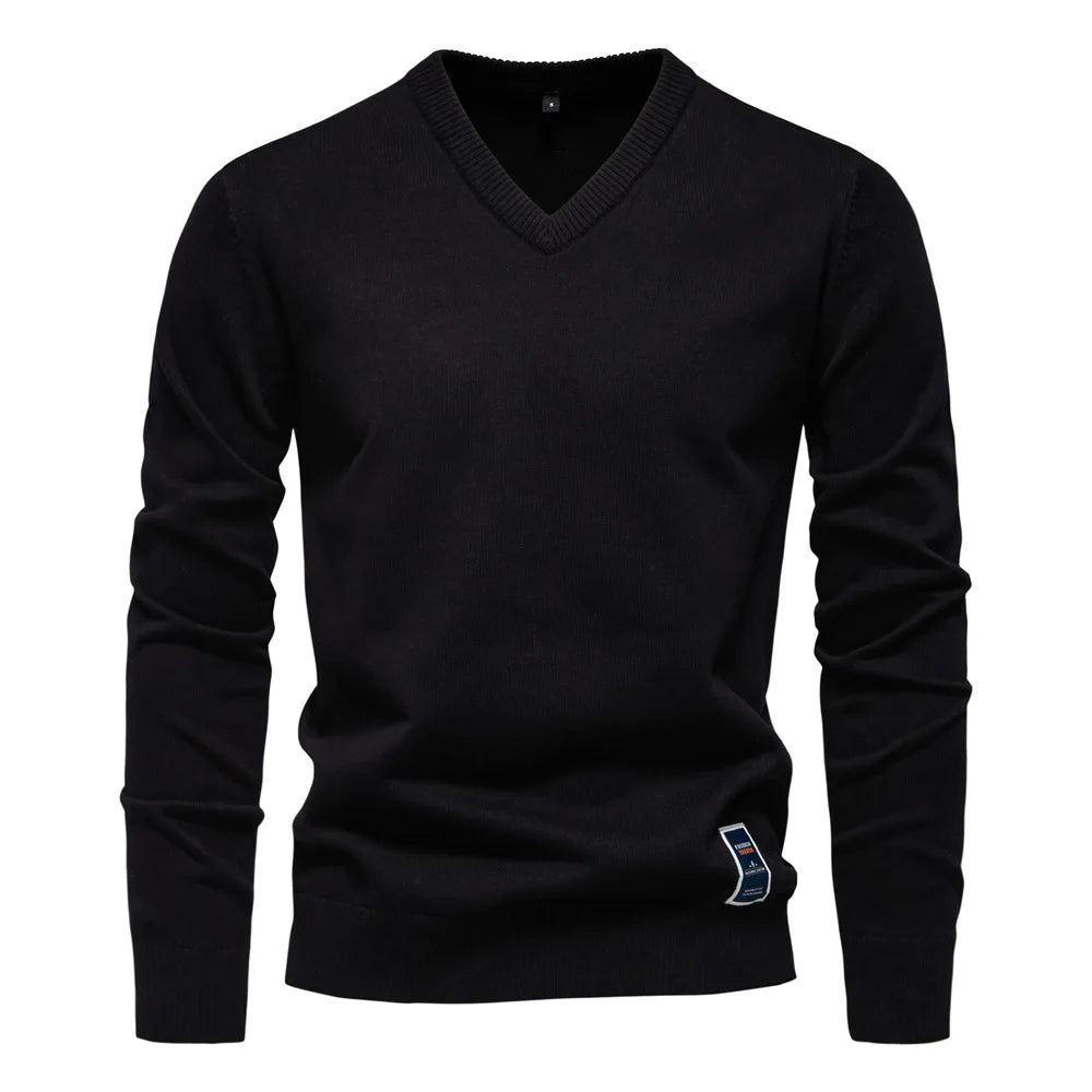 Men’s Classic Soft Ribbed V Neck Sweater