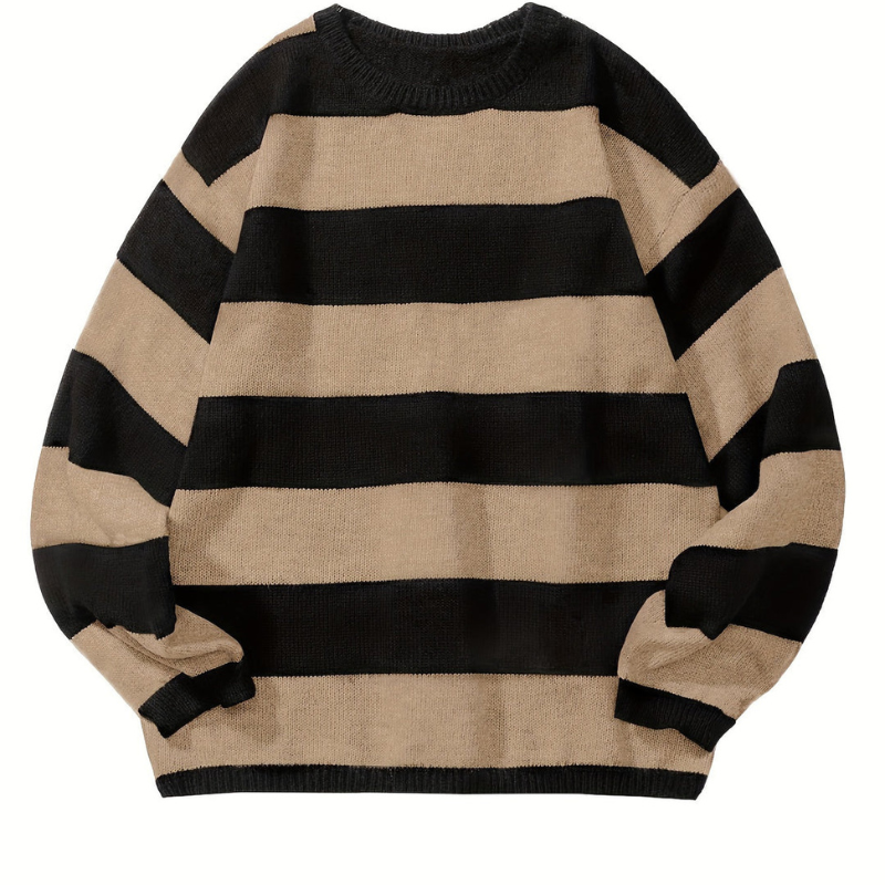 Men’s Oversized Block Stripe Knit Sweater