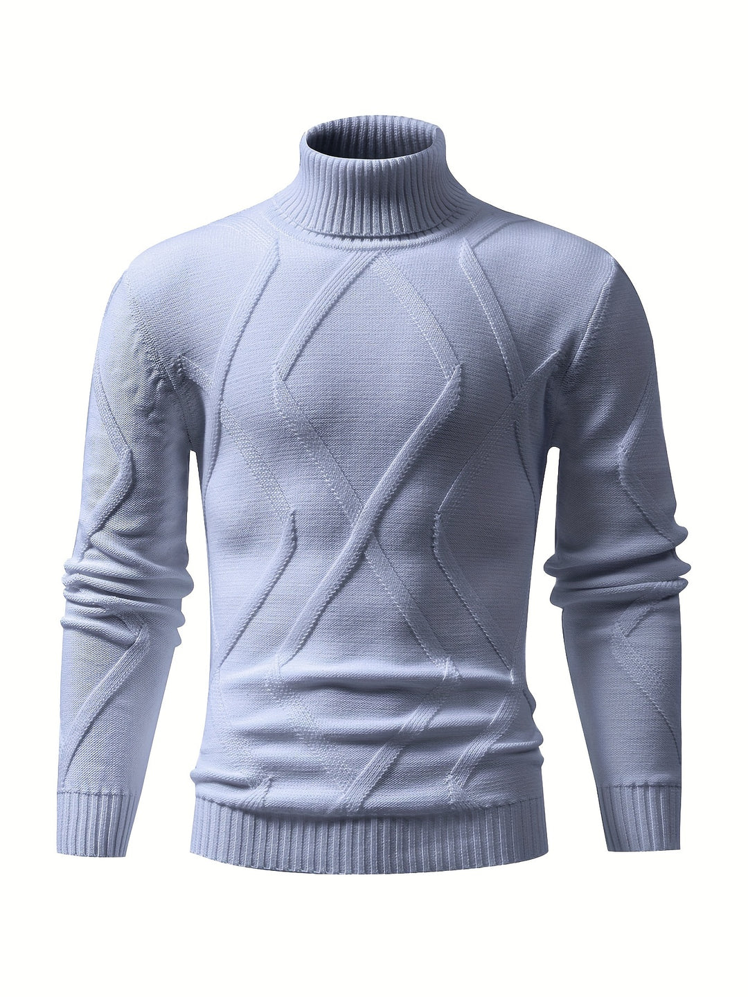 Men’s Geometric Knit Turtleneck Sweater