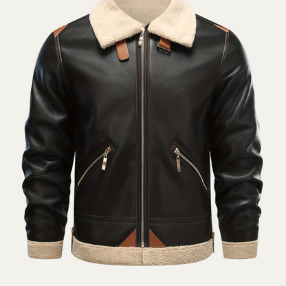 Men’s Shearling Collar Aviator Jacket