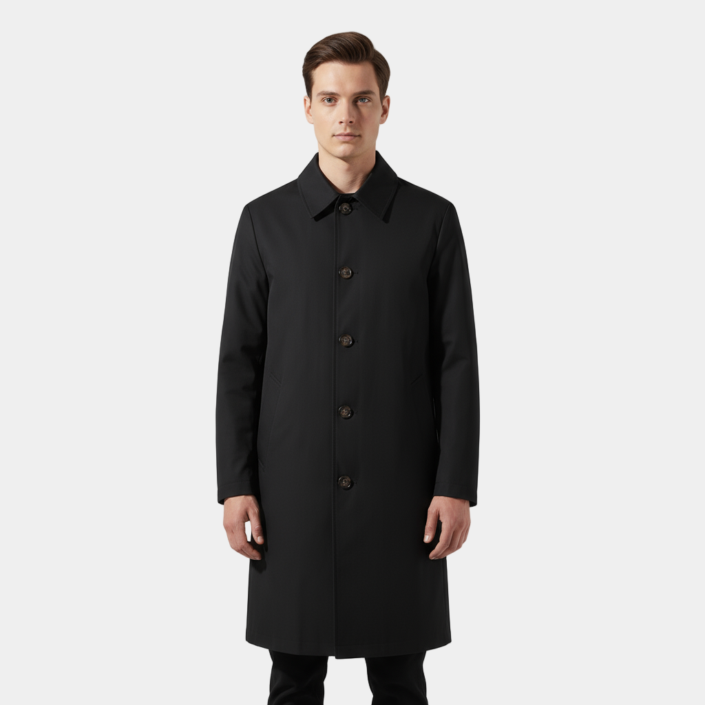 Men's Stylish Waterproof Long Coat - BritishElegance