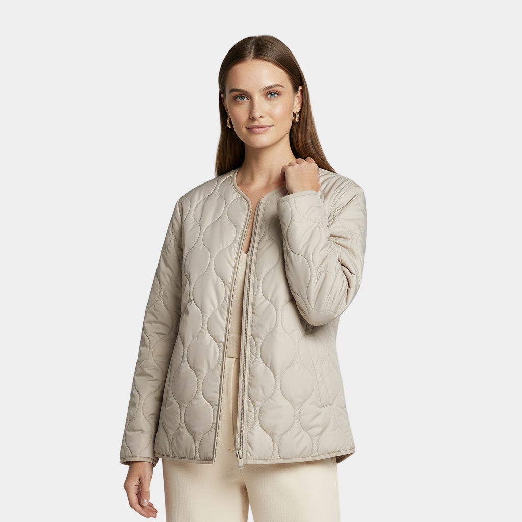 Women's Slim Fit Padded Zip Up Jacket - BritishElegance