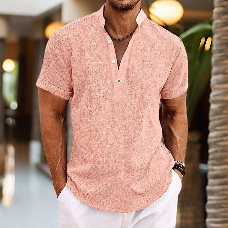 Slim Fit Casual Short Sleeve Mens Shirt - BritishElegance