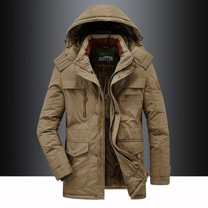 Archie Hooded Relaxed Fit Winter Jacket | Fleece Lined Quilted Shoulders Jacket