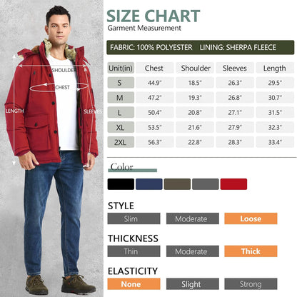 Gabriel Men's Winter Jacket with Detachable Hood
