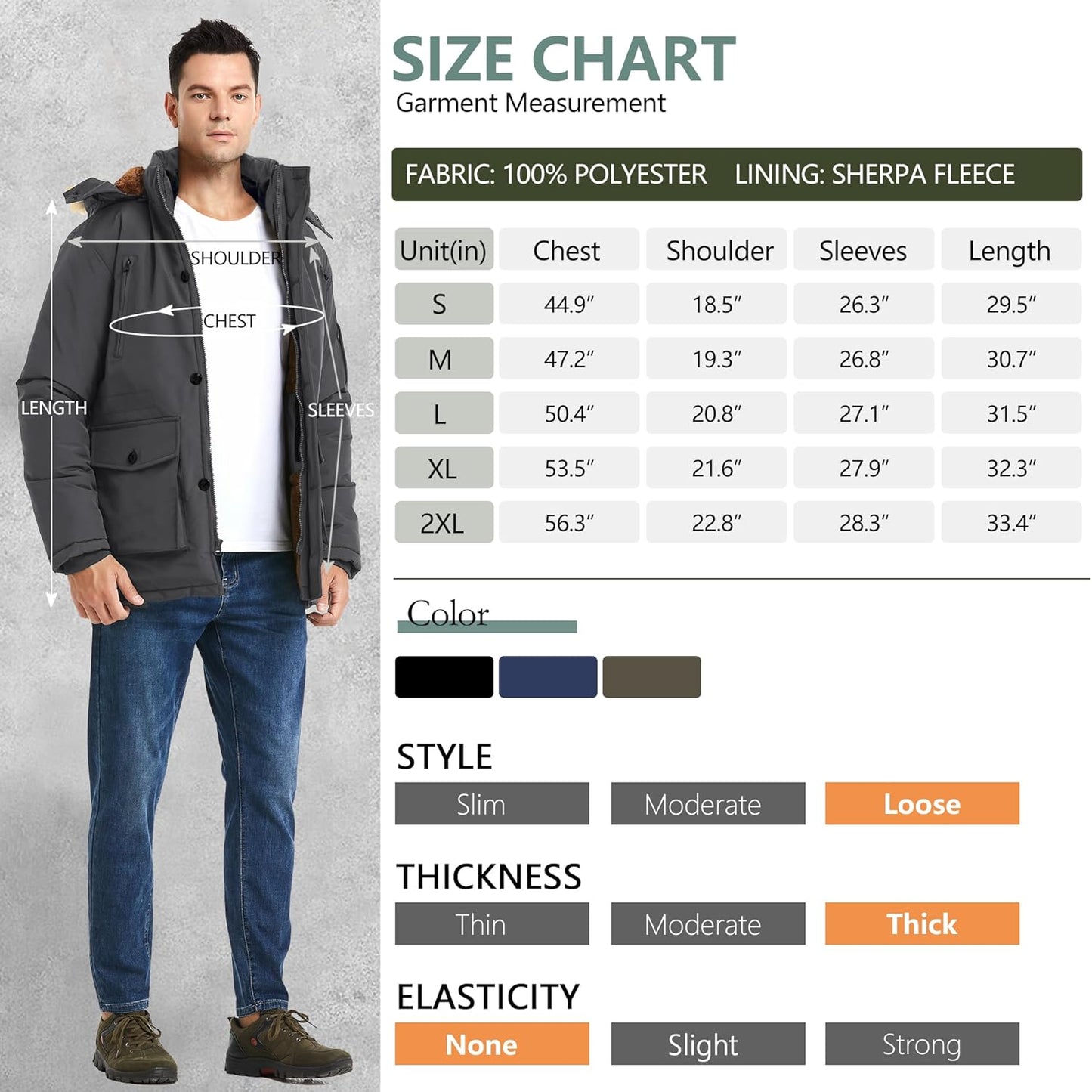 Gabriel Men's Winter Jacket with Detachable Hood