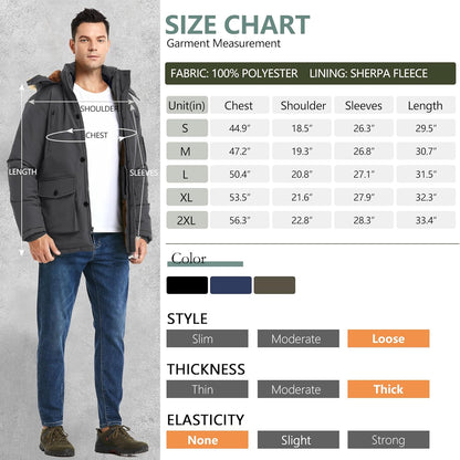 Gabriel Men's Winter Jacket with Detachable Hood