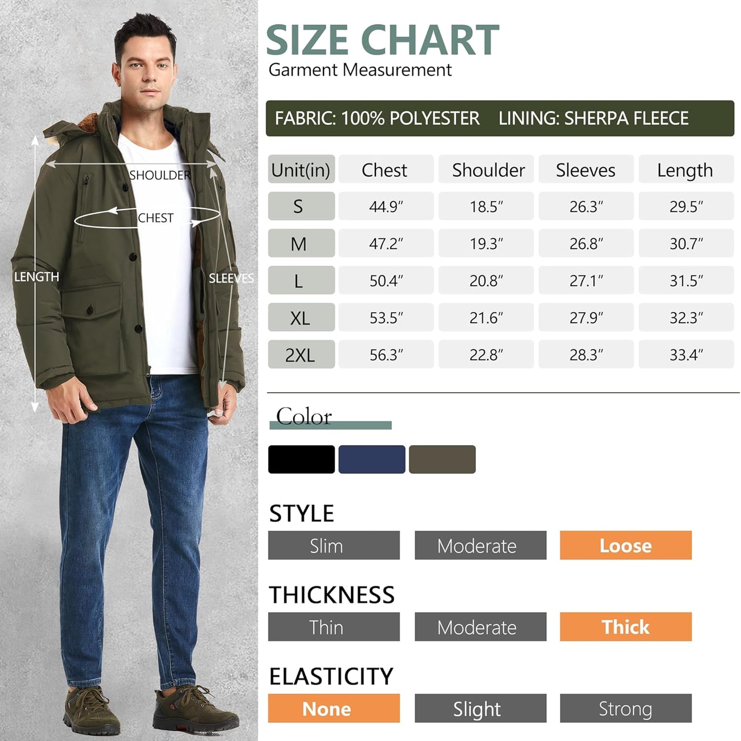 Gabriel Men's Winter Jacket with Detachable Hood
