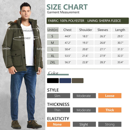 Gabriel Men's Winter Jacket with Detachable Hood