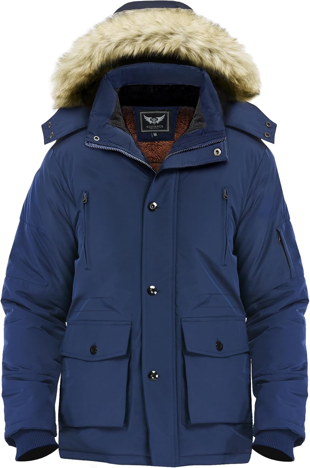 Men’s Mid Length Winter Parka with Detachable Hood