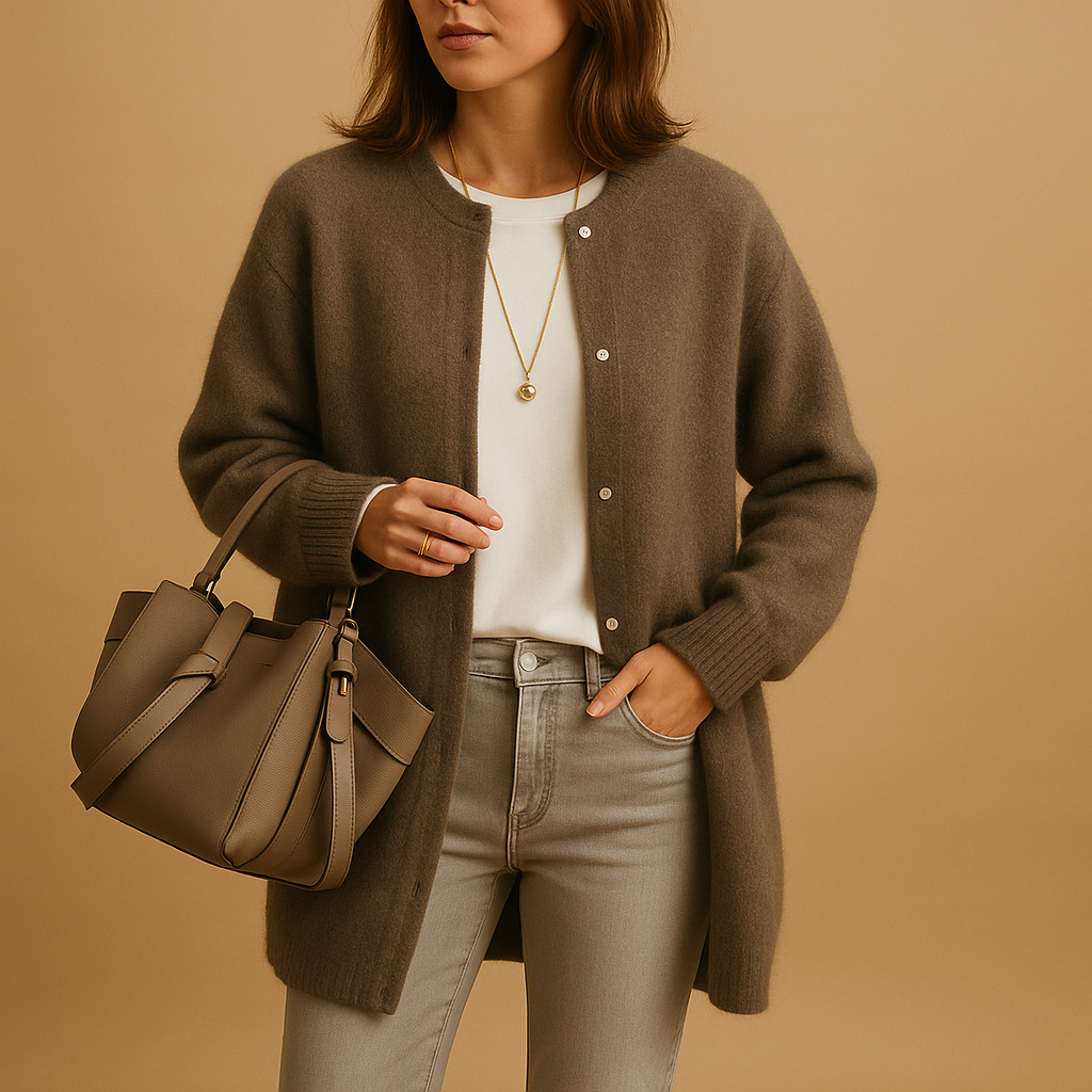 Cozy Crew Neck Cardigan Sweater