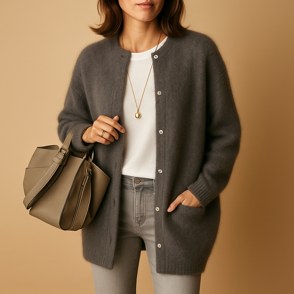 Cozy Crew Neck Cardigan Sweater