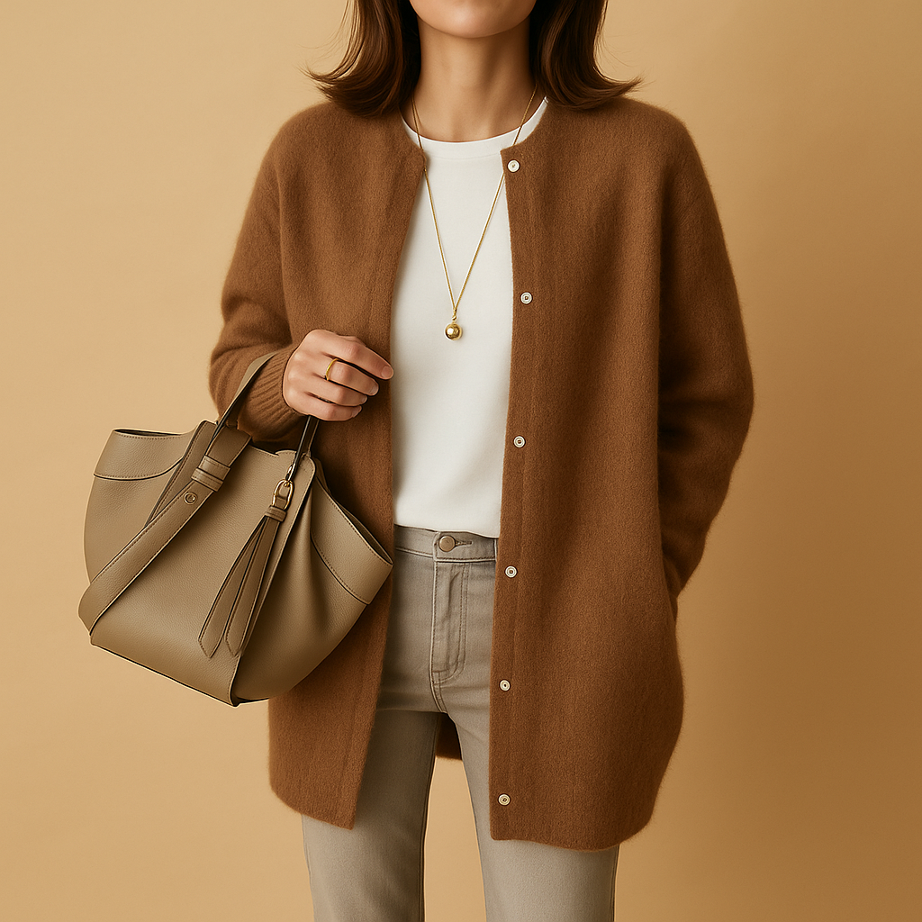 Cozy Crew Neck Cardigan Sweater