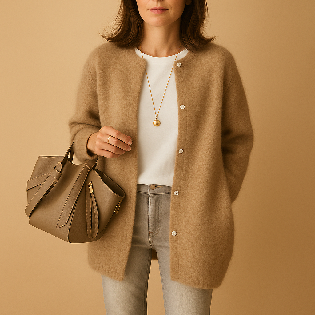 Cozy Crew Neck Cardigan Sweater - BritishElegance