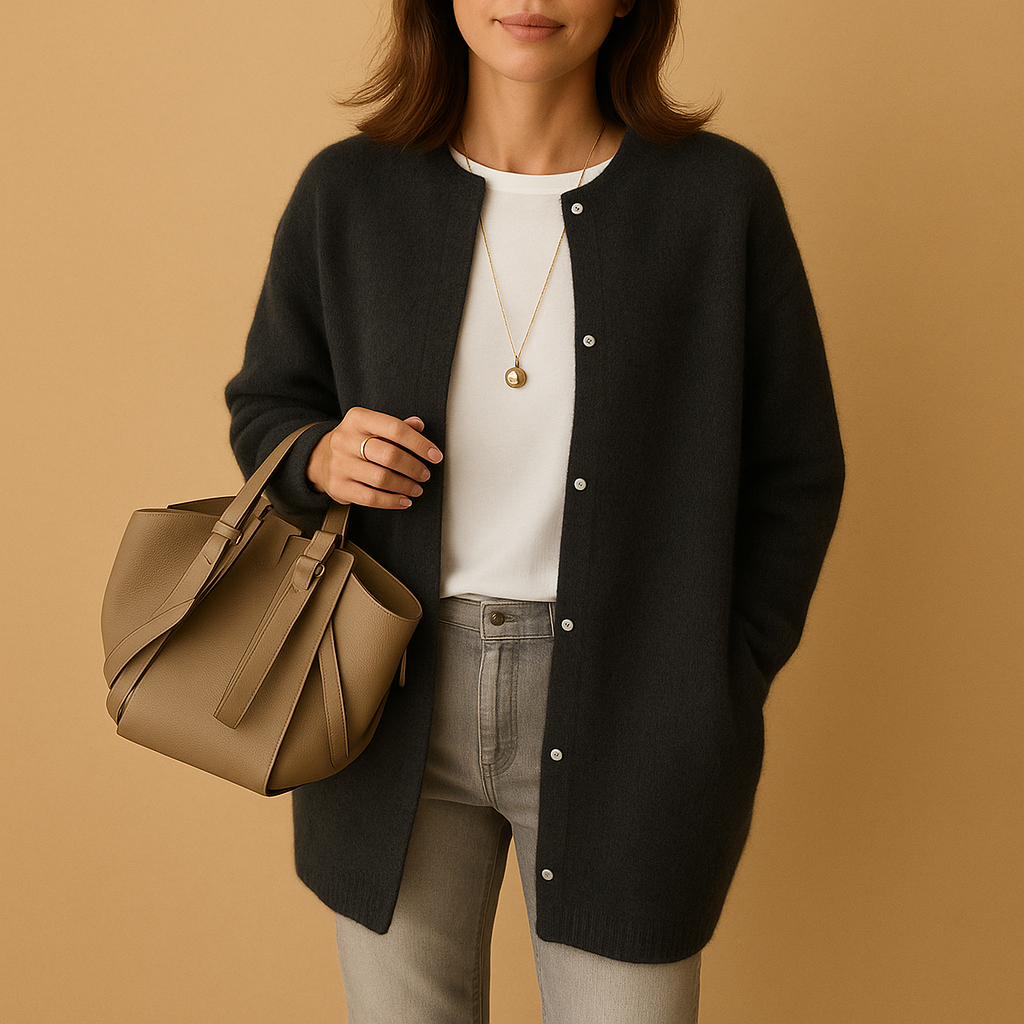Cozy Crew Neck Cardigan Sweater