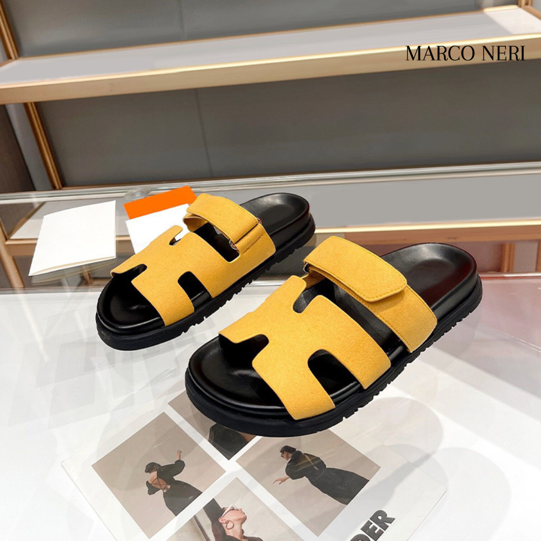 Premium Leather Slide Sandals - Sleek Style & Comfort Fit