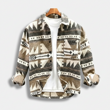 Southwestern Print Thermal Flannel Shirt