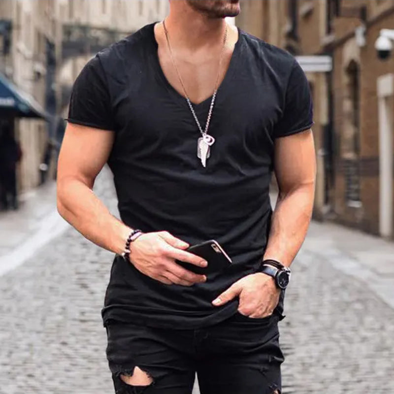 Slim Fit Breathable Mens Summer Tee