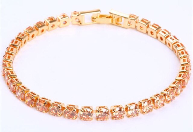 Shining Silver Chain Tennis Bracelet With Sparkling Zirconia
