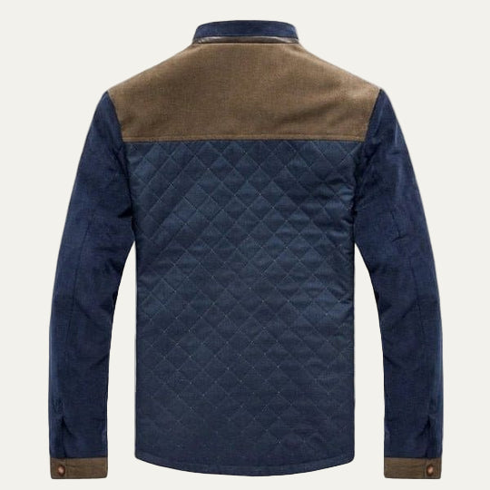 Men’s Quilted Jacket with Suede Sleeves