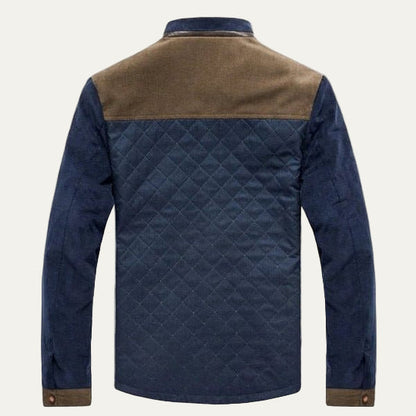 Men’s Quilted Jacket with Suede Sleeves