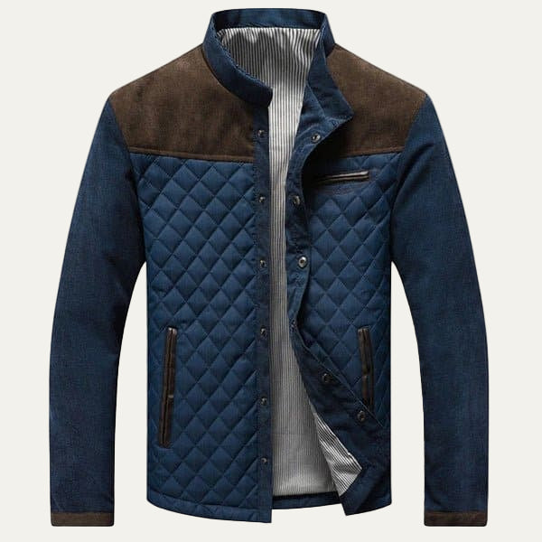 Men’s Quilted Jacket with Suede Sleeves