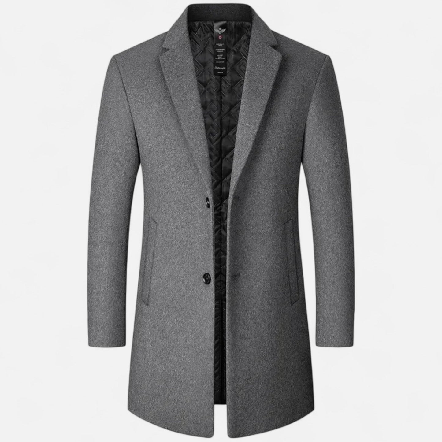 Men's Stylish Wool Pea Coat - Slim Fit, Insulated Lining - BritishElegance