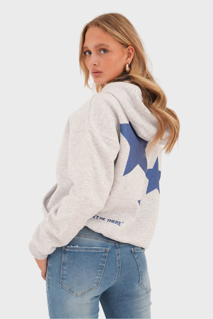 Grey Women's Sweater with Playful Star Print - LunaStar