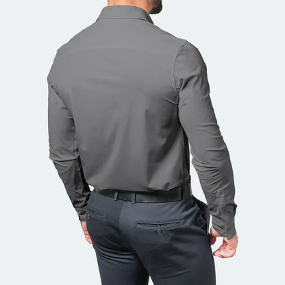 Men's Business Casual Slim Fit Non-Iron Shirt – Wrinkle-Free, Super Stretch & Easy Care
