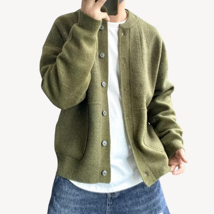 Men's Wool Button-Up Cardigan