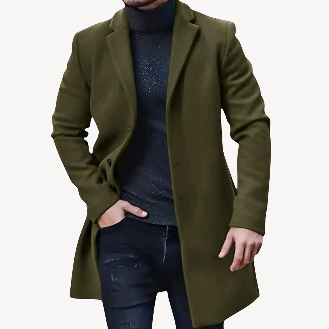 Men's Wool Blend Trench Coat