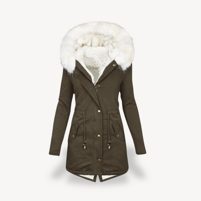 Women's Faux Fur Hooded Parka Jacket