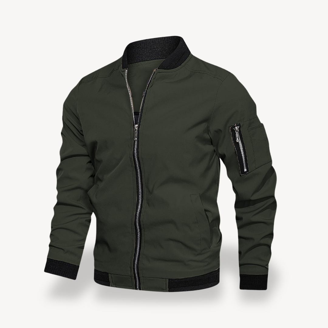Men’s Zipper Closure Bomber Jacket