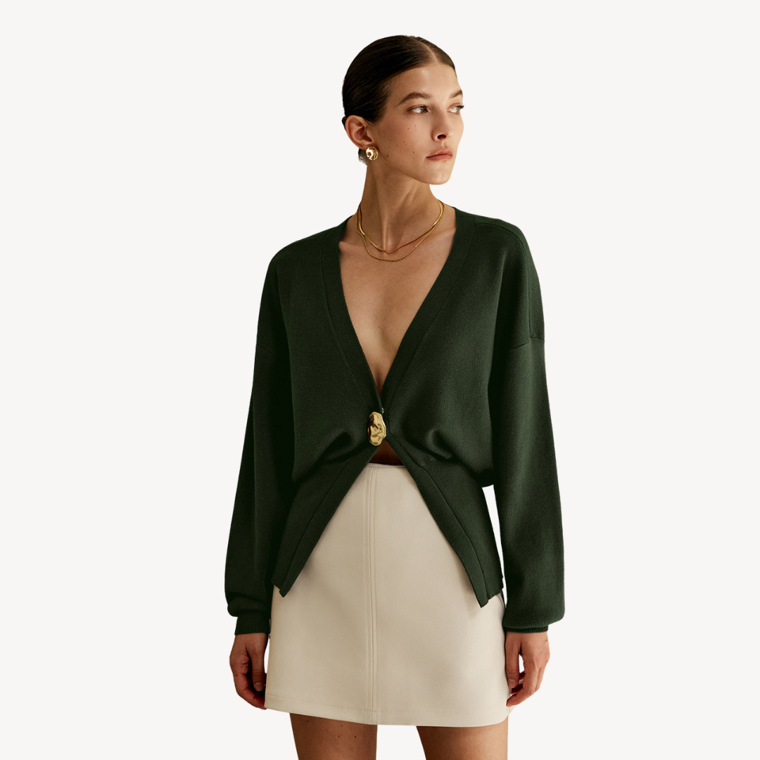 Women's Knit V-Neck Cardigan Sweater