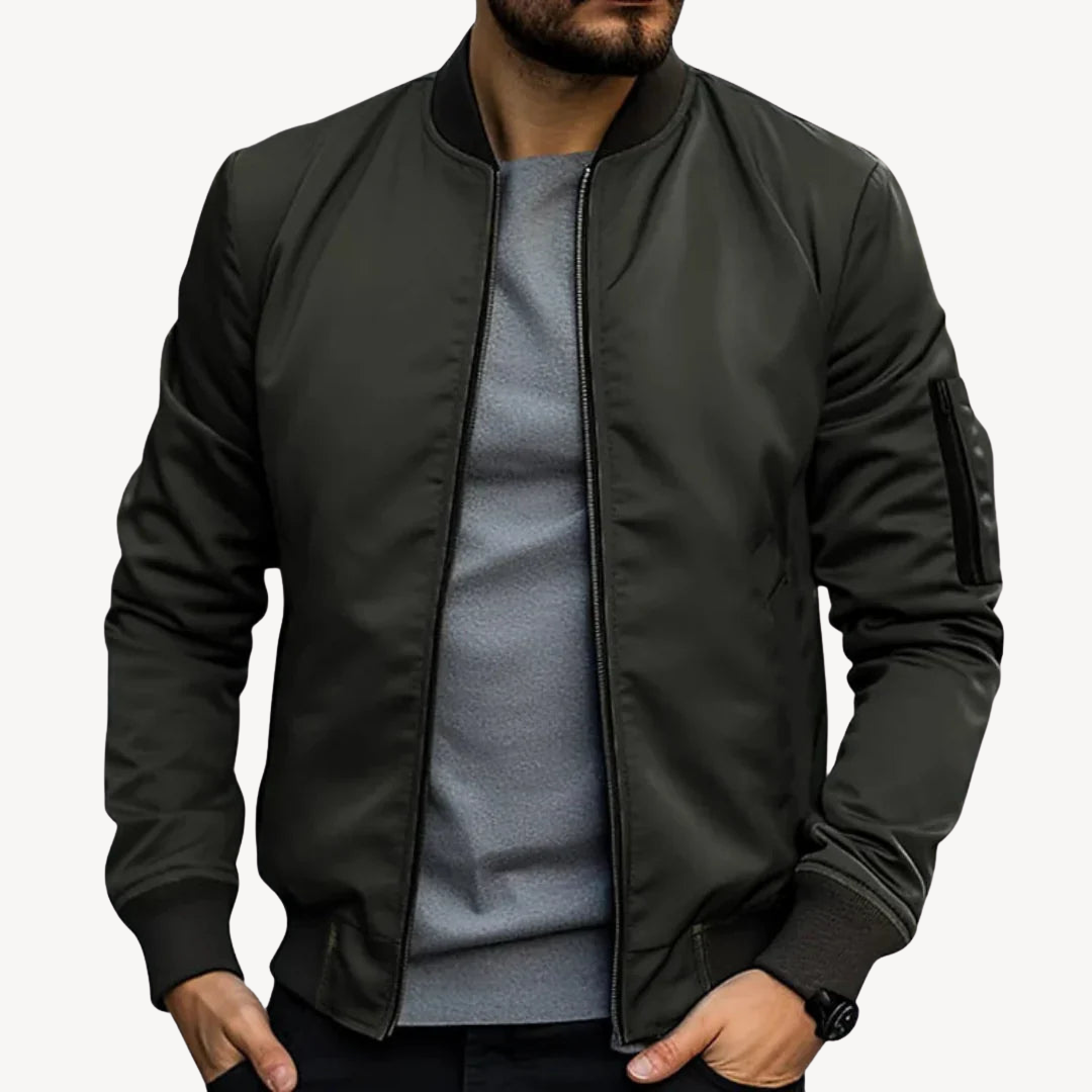 Men's Lightweight Nylon Bomber Jacket