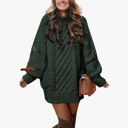 Cable Knit Sweater Dress for Women